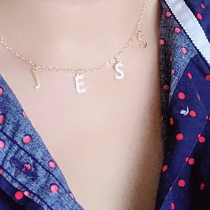 18k Custom Name Necklace, Personalized Word Necklace, Personalized Gift for Her, Meaningful Jewelry