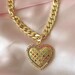 Big Cuban Link necklace with Heart Charm * Big Heart Necklace 