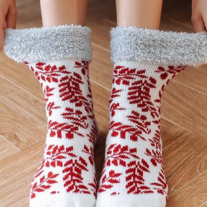 Hand Knitted Wool Women's Socks, Cosy Vintage Woolen Socks, Gift