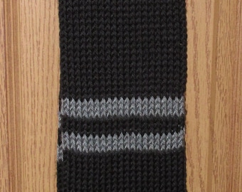 Black & Gray Knit Scarf Raiders Colors Manly Colors