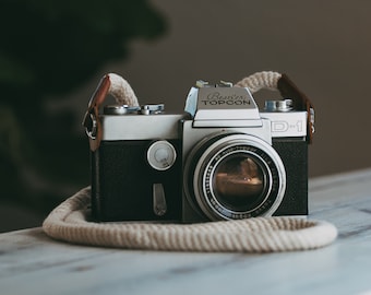 Creme Camera Strap Camera Neck Strap Rope Strap Leather Camera Strap Vintage Camera
