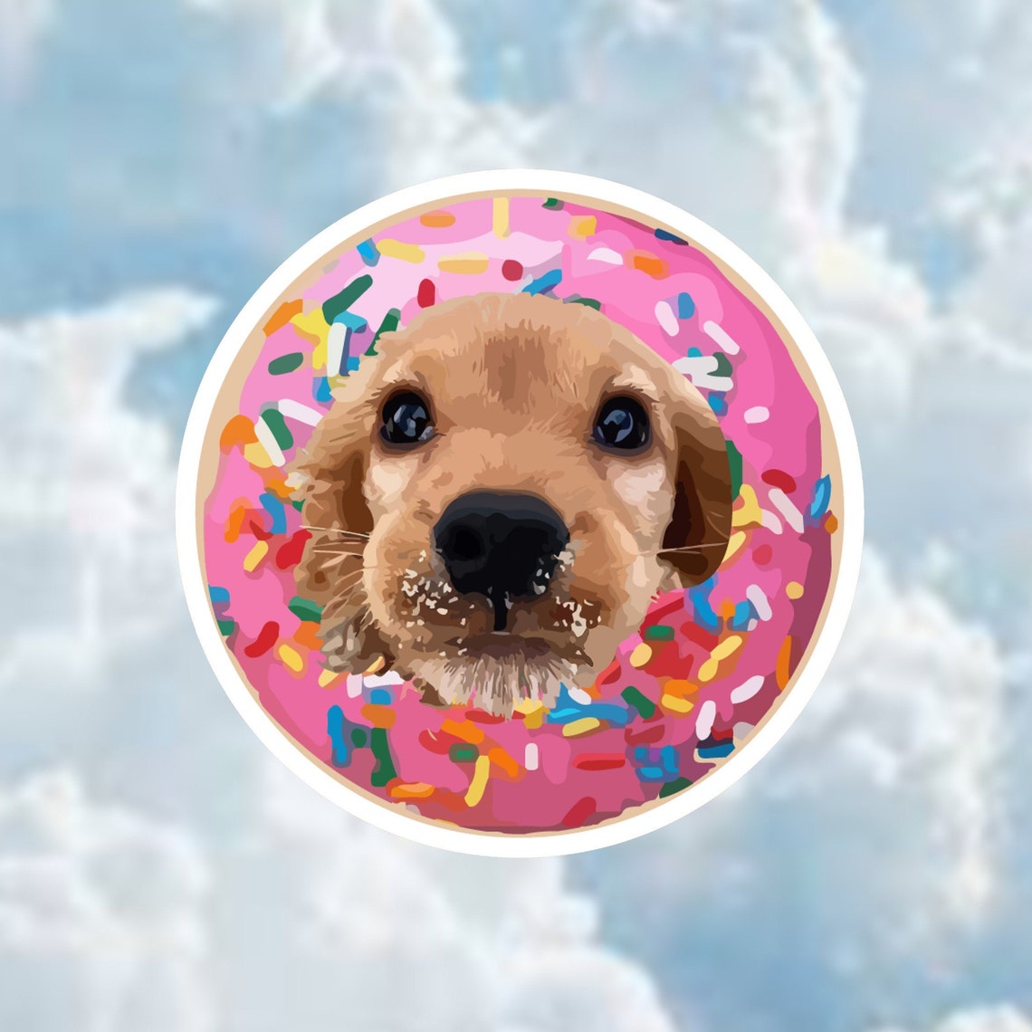 Hund im Donut Sticker Hund Sticker Donut Sticker Donut Dog Etsy