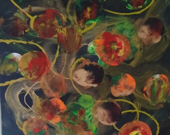 WILD ABANDON - Wall Art, Acrylic Paint on stretched Canvas, Original Art, Colorful