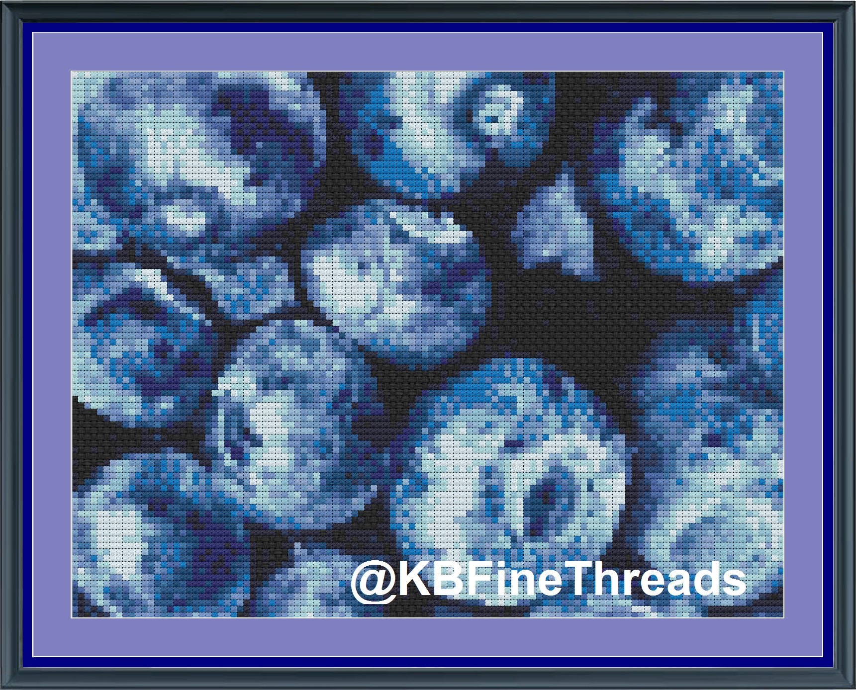 Blueberries Cross Stitch Pattern Etsy