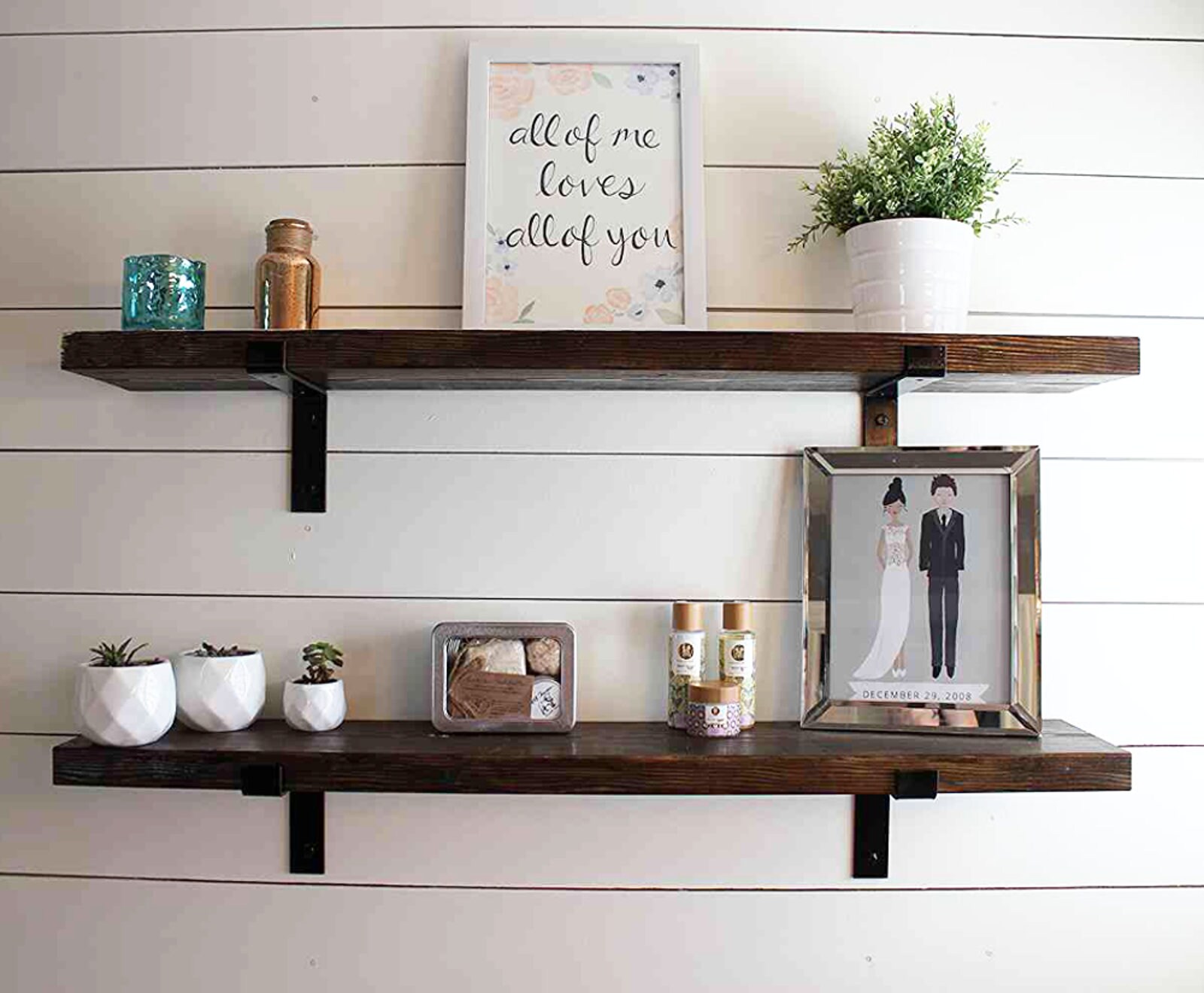 FIXER UPPER SHELF Floating Shelve Industrial Shelf Wood Etsy