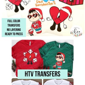 Bad Bunny, HTV Transfers, Bad Bunny HTV, Conejo Malo, Ready To Press, Prints, Un Navidad Sin Ti, Heat Transfers, HTV Prints, Vinilo