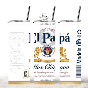 Papa tumbler, 20 oz Skinny Tumbler with straw, Skinny Tumbler, Custom Tumbler, Gift, Present, Modelo Tumbler