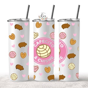 Cafecito y chisme, 20 oz Skinny Tumbler with straw, Skinny Tumbler, Custom Tumbler, Gift, Present,cafecito, chisme tumbler