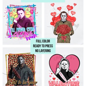 Horror Valentines, HTV Transfers,Ready To Press, Prints, Heat Transfers, HTV Prints, Vinilo, Horror Movie HTV, Valentines Transfers