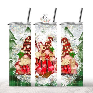 Christmas Tumbler, Gnomes, 20 oz Skinny Tumbler with straw, Skinny Tumbler, Custom Tumbler, Gift, Present