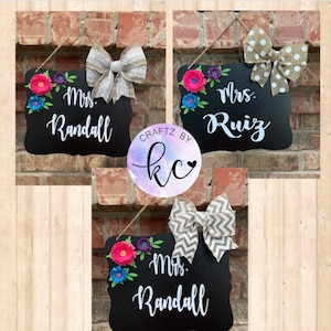 Teacher Sign,Teacher Gift,Teacher Name Sign,Personalized Teacher Gift, Chalkboard Sign, Room sign, Classroom Sign, Door sign
