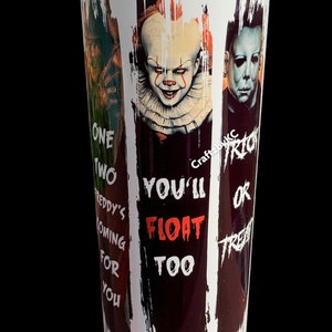 Halloween, 20 oz Skinny Tumbler with straw, Halloween Tumbler, Skinny Tumbler, Halloween Skinny Tumbler, Custom Tumbler, Gift, Horror Movies
