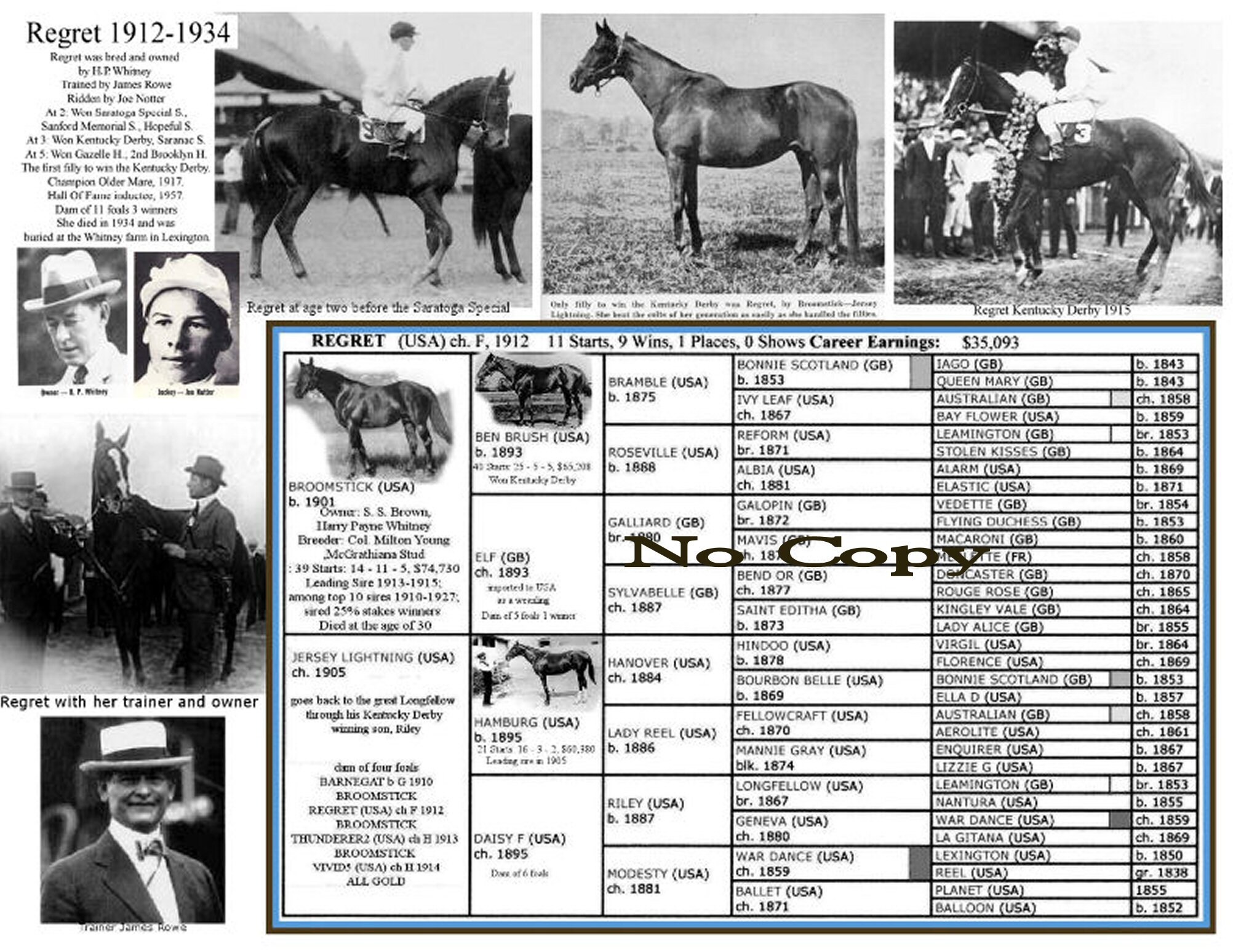 REGRET 1st of Only Three Fillies to Win Kentucky Derby Picture Etsy