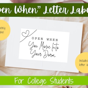 Plantilla de etiquetas de carta de apertura cuando / Edición para estudiantes universitarios, regalo de primer año de universidad, regalo de despedida, regalo de graduación, estudio personalizado