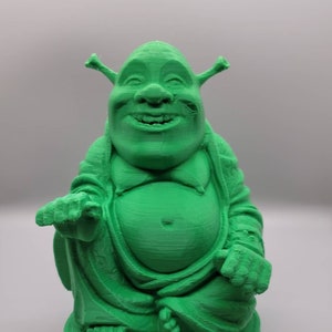 3D printed Shrek Buddha, office decor, home decor, funny statuette, cosplay, gag gift, pop culture