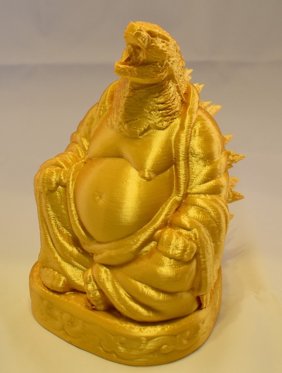 3D Printed Godzilla Buddha: Office Decor, Home Decor, Funny