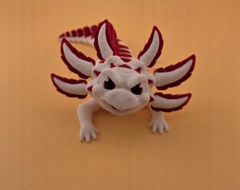 Velvet Cake – Articulated Axolotl Dragon Figurine | 3D Printed Collectible | STL Flix Design