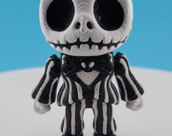 3" Articulated Fan-Inspired Jack Skellington Figure – 3D Printed PLA