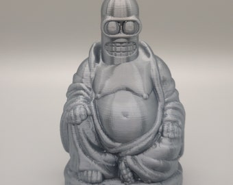 3D Printed Bender Buddha: Futurama, office decor, home decor, funny statue, cosplay, paintable, gag gift, statuette