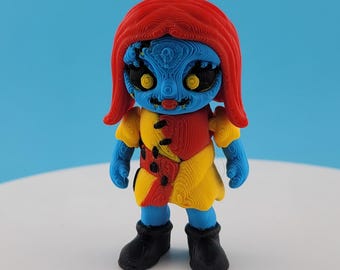 3" Articulated Fan-Inspired Sally the Pumpkin Queen Figure – 3D Printed PLA