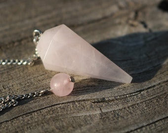 Rose Quartz Pendulum, Crystal Pendulum, Dowsing Pendulum, Divination Pendulum