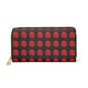 Cartera gótica con cremallera y diseño espeluznante, elegante clutch, regalo para ella, accesorio de Halloween, monedero llamativo, organizador diario