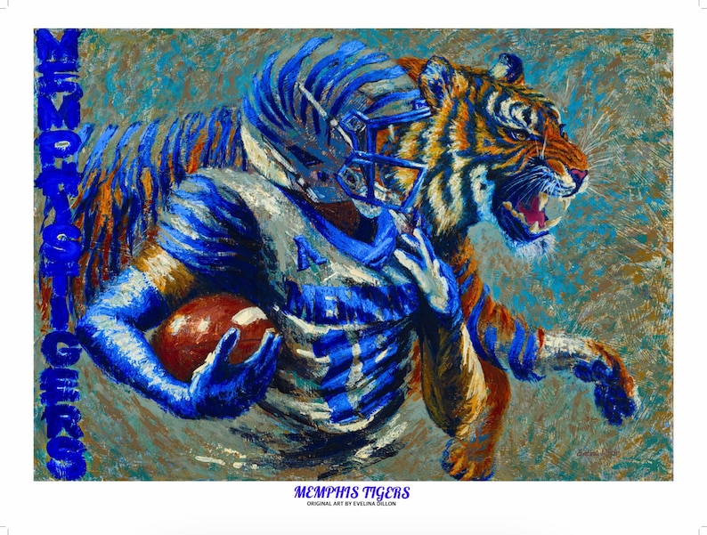 Memphis Tigers Signed and numbered 24\u201dx36\u201d