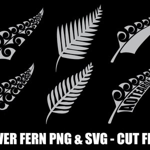 Ensemble de fougères argentées de Nouvelle-Zélande SVG et PNG - Fichiers de coupe