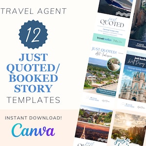Travel Agent Story Templates: Just Quoted & Booked (Canva, Digital Download)