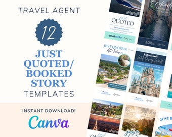 Travel Agent Story Templates: Just Quoted & Booked (Canva, Digital Download)