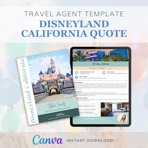 Travel Agent Disneyland California Vacation Quote Template