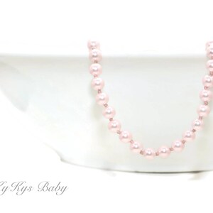 Pink Pearl Necklace ~ Hand Knotted ~ Pearl Necklace ~ Little Girl Pearl Necklace ~ Pink Necklace ~ FREE Gift Box ~ Little Girl Gift