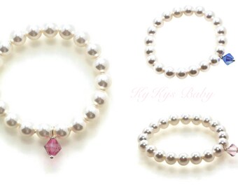 Birthstone Baby Bracelet Keepsake Jewelry Toddler Girl Jewelry Newborn Baby Gifts Toddler Jewelry Pearl Baby Bracelet FREE Gift Box