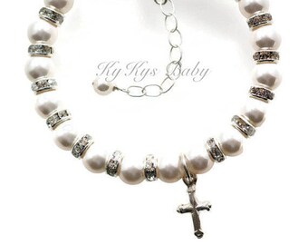 First Communion Bracelet - First Communion Gifts for Girls - Baptism Bracelet - Baby Bracelet - Cross Bracelet - Confirmation Bracelet