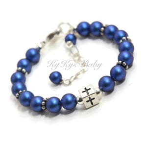 Baby Boy Baptism Gift Baptism Bracelet Cross Bracelet for Boy Baby Boy Keepsake Gift Baby Boy Bracelet FREE Gift Box Sterling Silver image 1