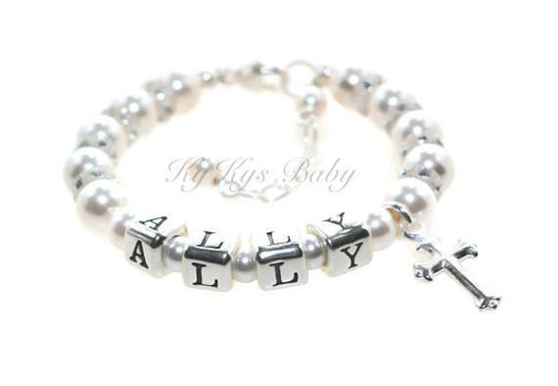 personalized baptism bracelet