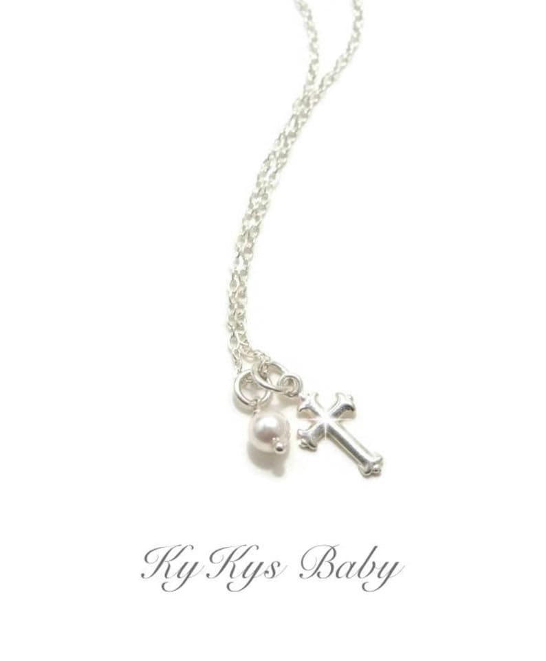 Baby Cross Necklace Baptism Gifts Baptism Jewelry Baby Etsy