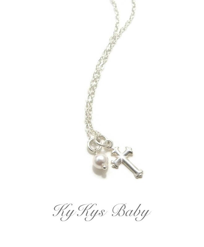 Baby Cross Necklace Baptism Gifts Baptism Jewelry Baby Etsy