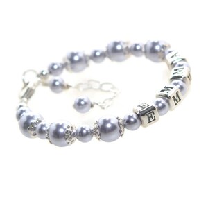 Custom Baby Bracelet Toddler Birthday Gift for Girl Personalized Bracelet Pearl Girls Bracelet Little Girl Jewelry Baptism Christening Gift