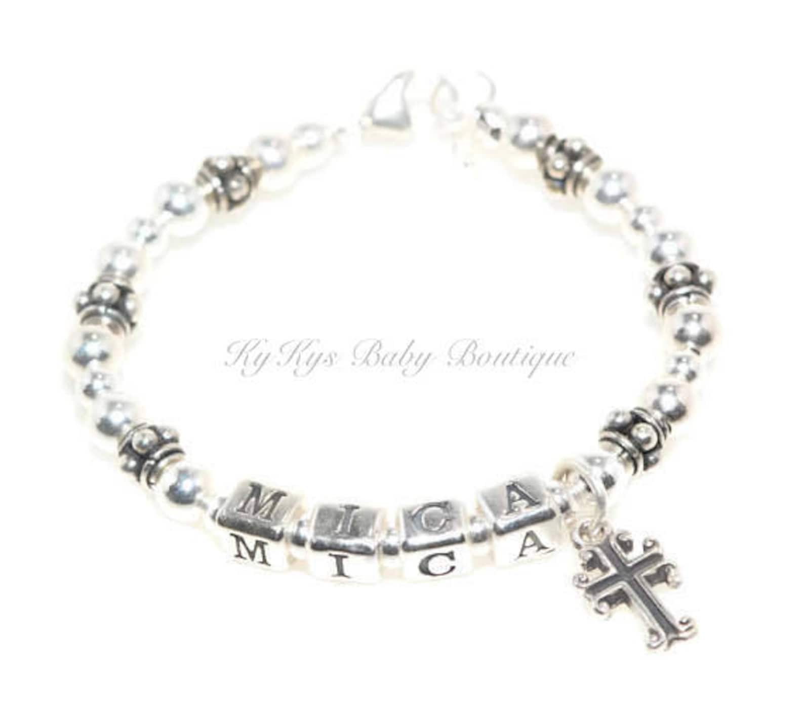 Boy Baptism Bracelet Sterling Silver Boy Bracelet Baby Boy Etsy