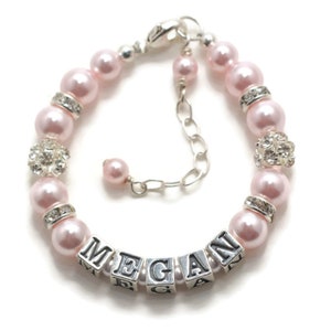 Baby Bracelet ~ Baby Girl Gift ~ Toddler Jewelry ~ Personalized Girls Bracelet ~ Free Gift Box ~ Name Bracelets ~ Pearl Baby Jewelry