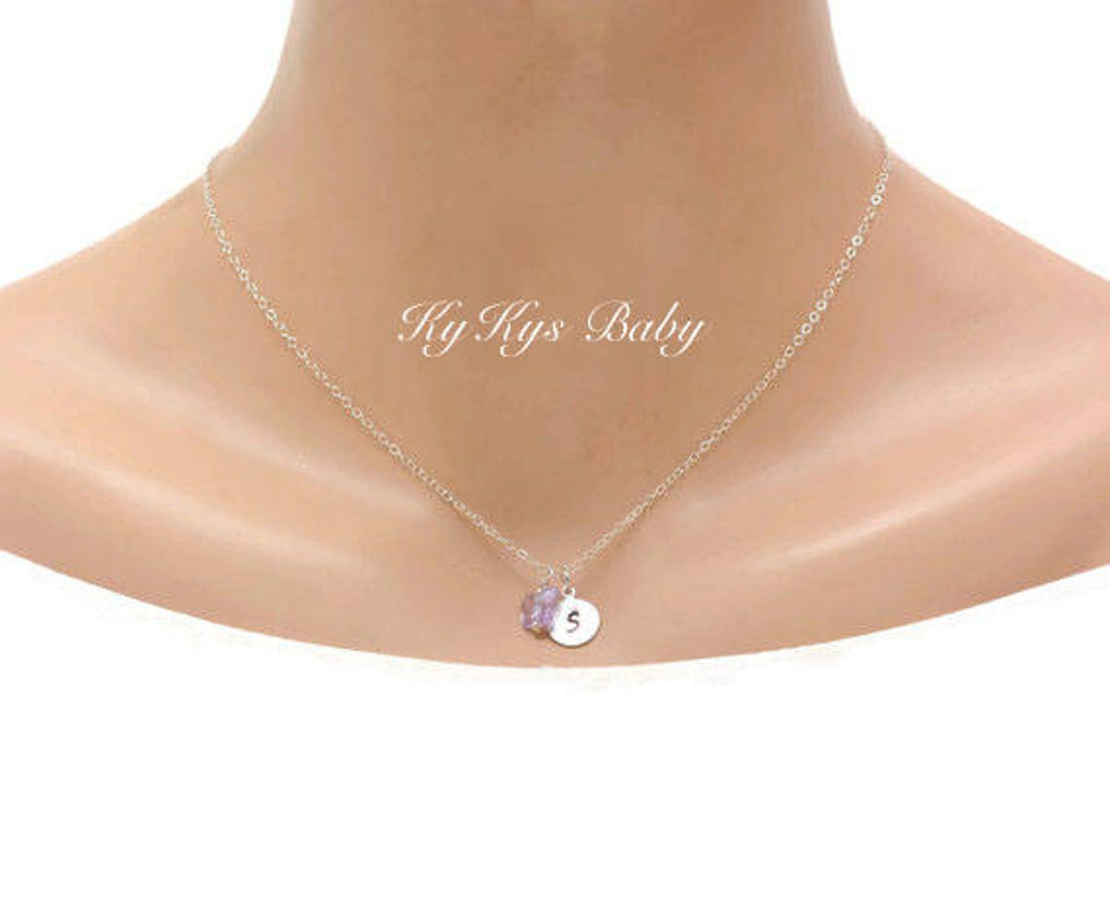 Toddler Necklace Butterfly Necklace Little Girl Initial Etsy