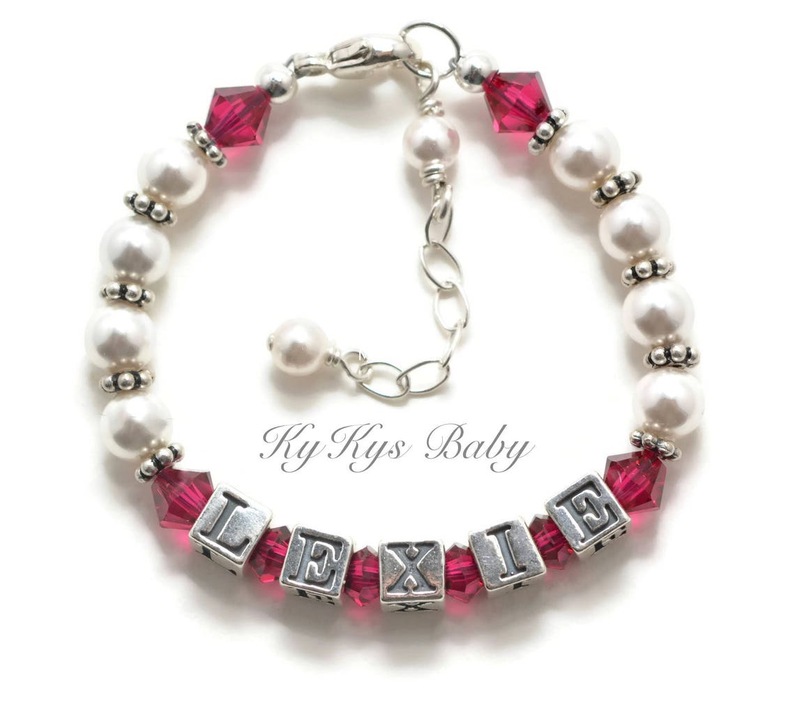 Baby Bracelet Custom Birthstone Bracelet Baby Girl Gift Etsy