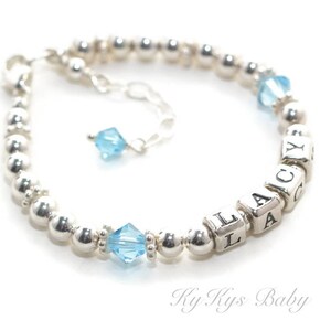 Baby Bracelet Birthstone Gift Personalized Baby Bracelet Sterling Silver Custom Baby Bracelet New Baby Gift Keepsake Bracelet FREE Gift Box