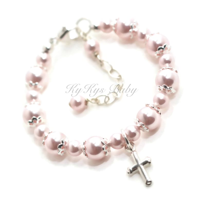 Baptism Bracelet Christening Bracelet Baby Girl Baptism Etsy
