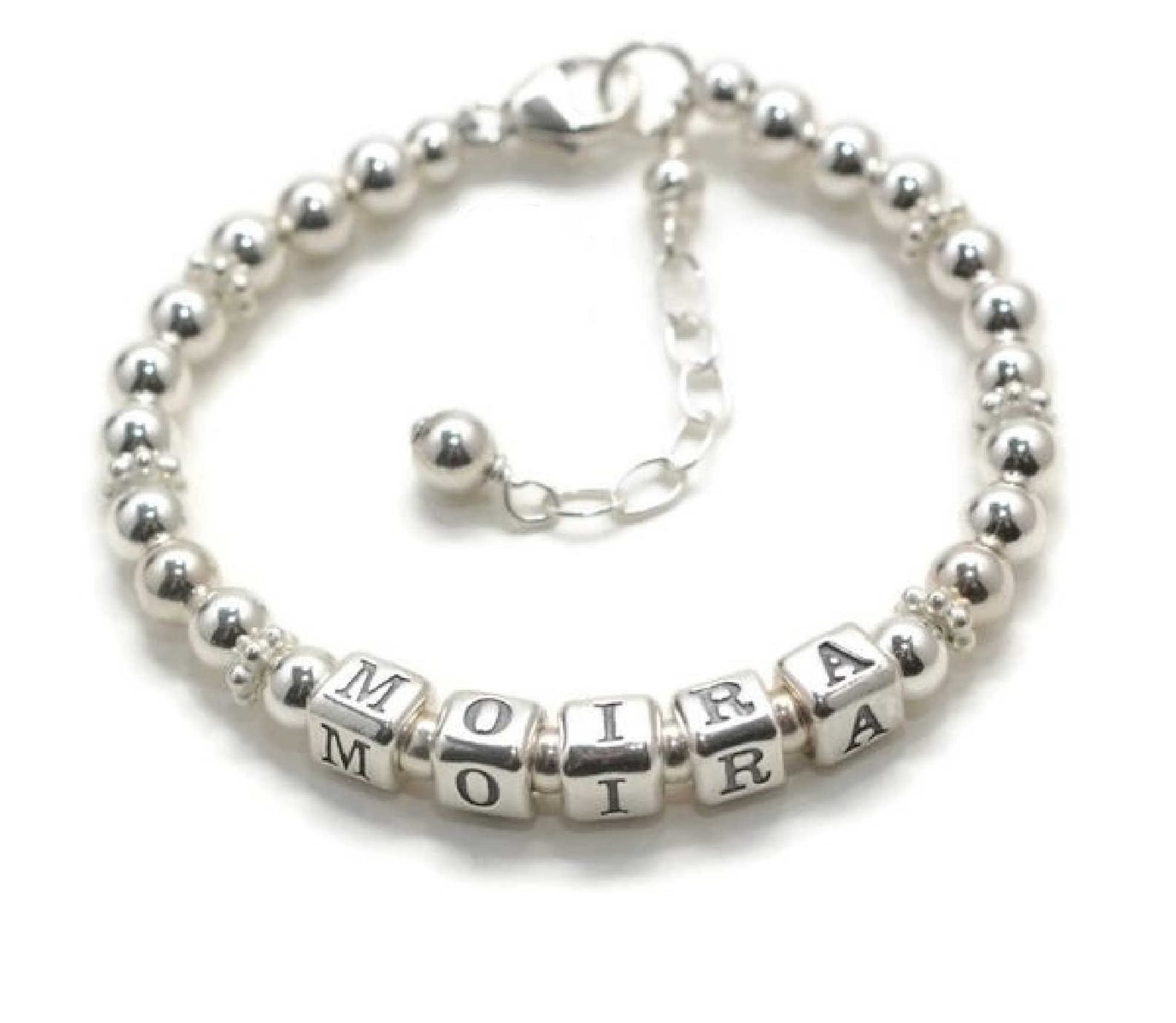 Sterling Silver Baby Bracelet Personalized Girls Bracelet Etsy