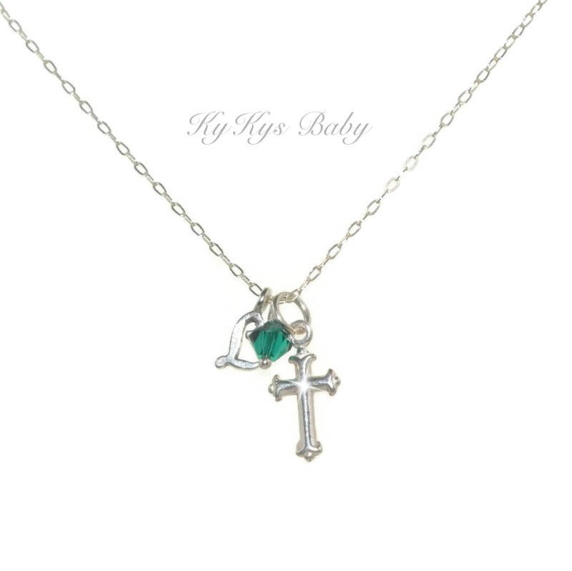 Baptism Necklace for Baby Girl Sterling Silver Cross Necklace Etsy