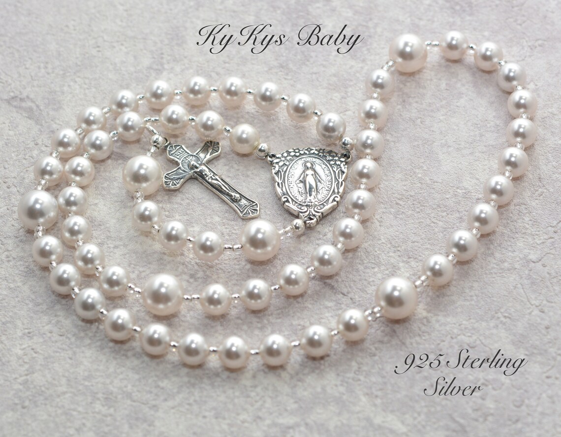 Baby Rosary Beads Baptism Rosary Baptism Gift Baby Boy Rosary Etsy