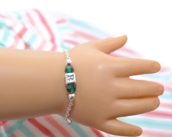 Toddler Girl Birthstone Bracelet Sterling Silver Initial Bracelet for Little Girl Jewelry Baby Birthstone Jewelry Keepsake Bracelets