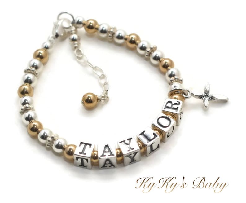 Baptism Gifts Customized Gold Baby Bracelet Baby Name Bracelets Christening Gifts Baby Cross Bracelet Baby Bracelets